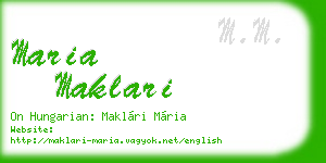 maria maklari business card