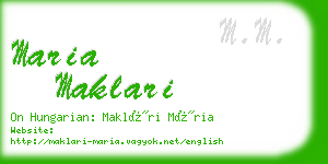 maria maklari business card